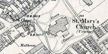 Church Street Wesleyan Methodist church on a map of 1901
